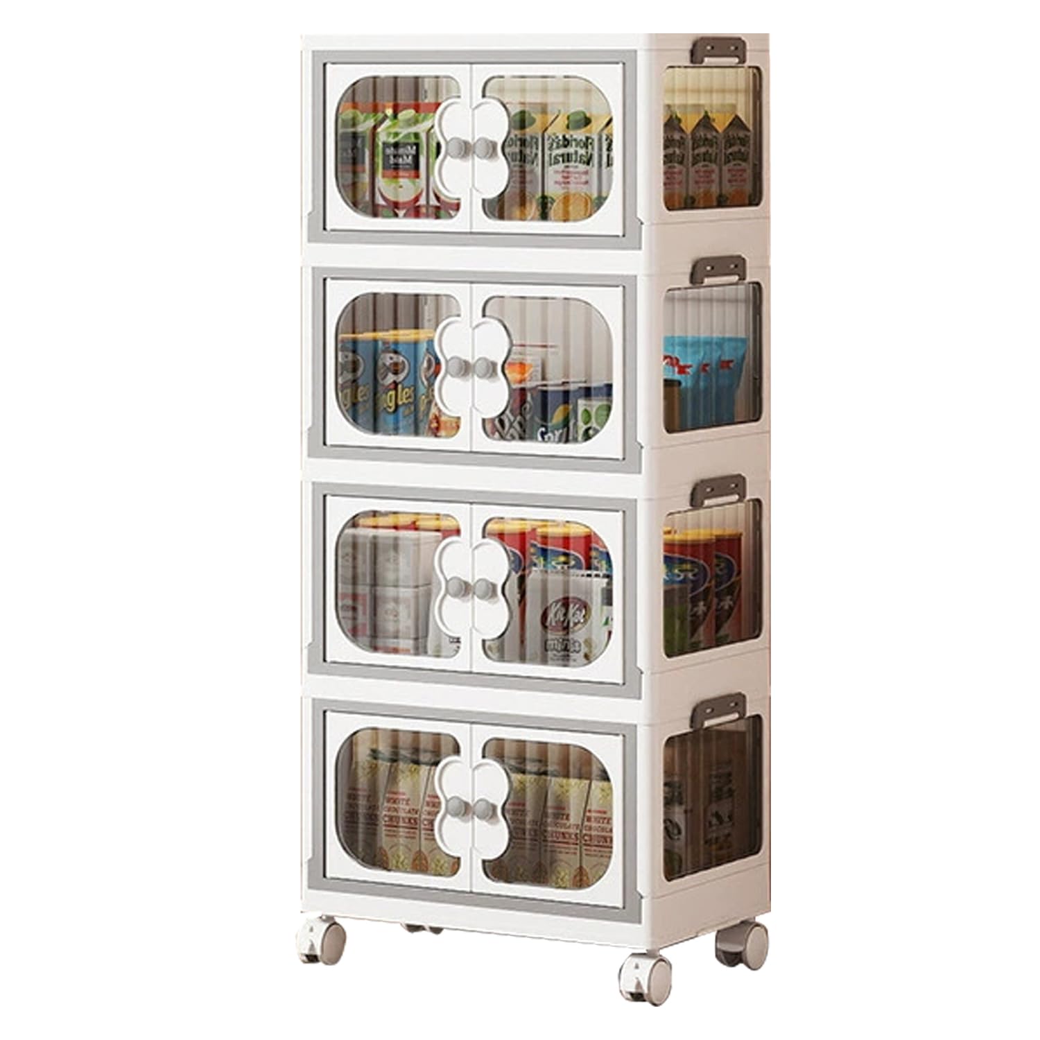 Layer Storage Box Wardrobe with Wheels (45cm, White)