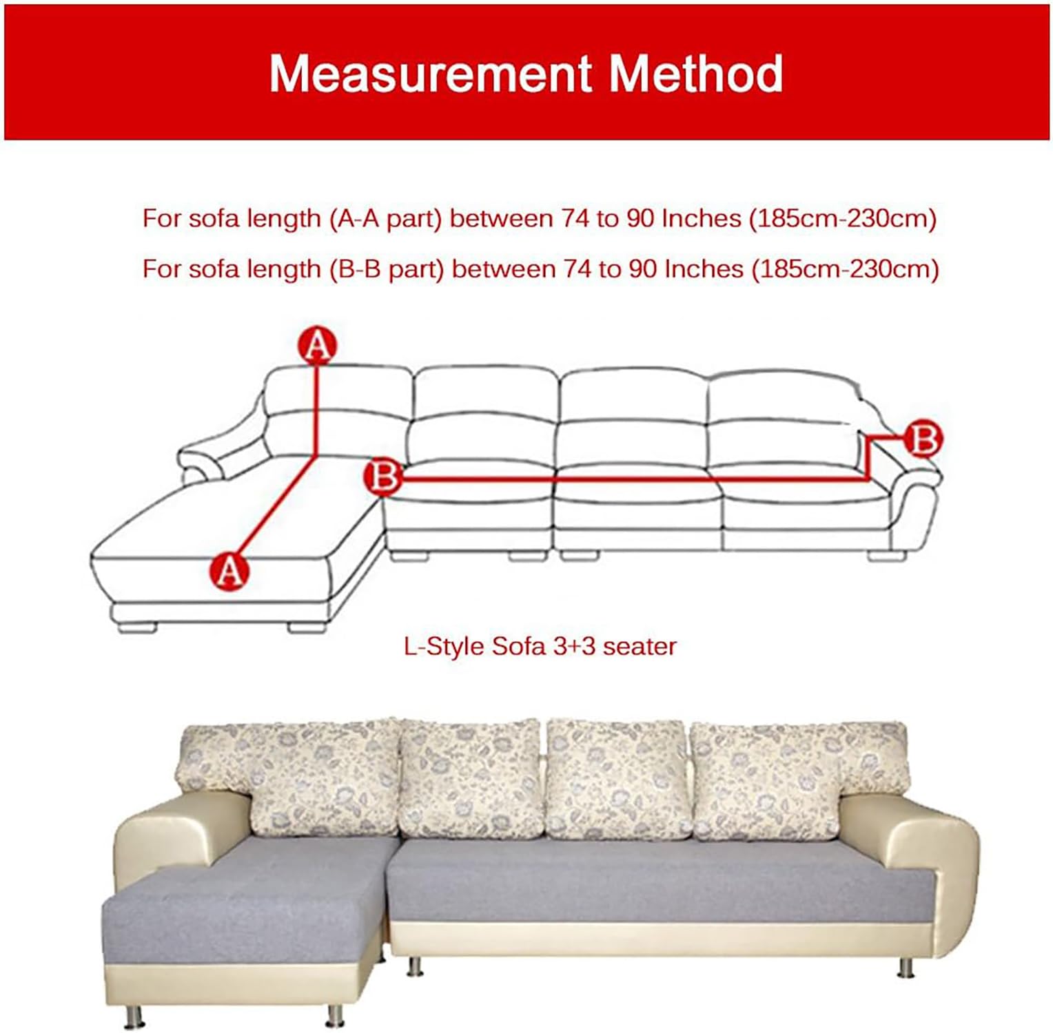 Universal 140 Gsm Sofa Covers L - Shape Slipcover 2Pcs (Beige Marigold)