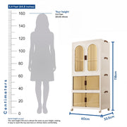 1-Layer Wardrobe with Multi Layer Folding Storage Box - White