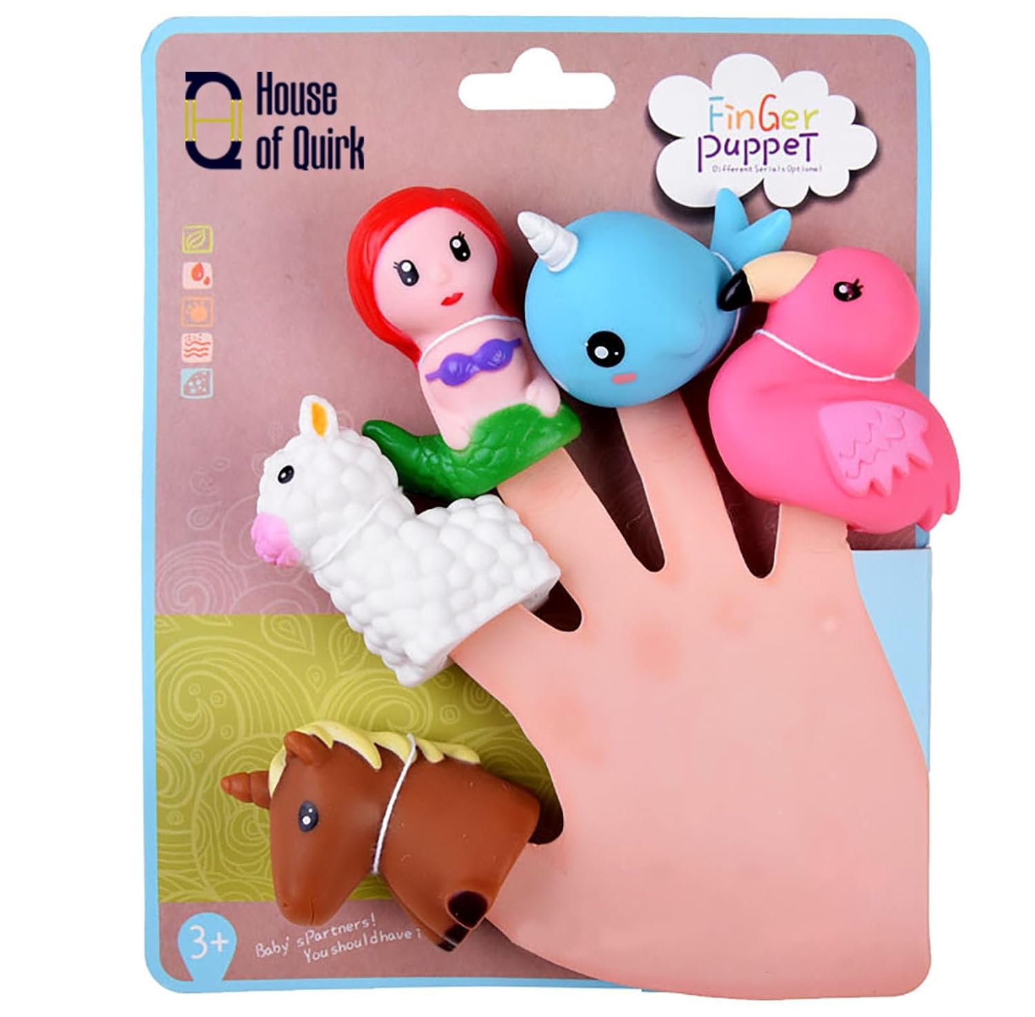 5-Piece Themed Finger Puppets Educational Kids Toy