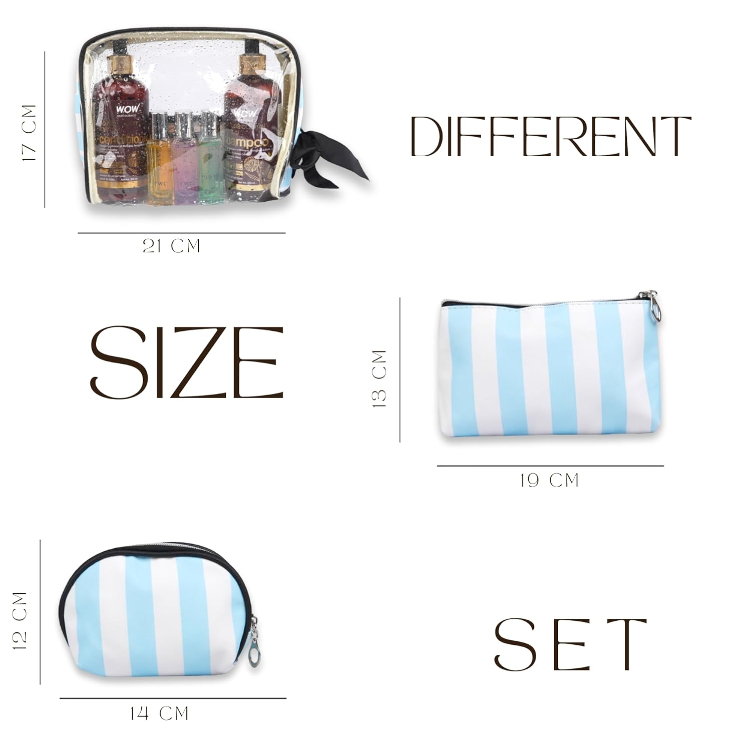 Set of 3 Makeup Bag for Women Portable Toiletry Bag