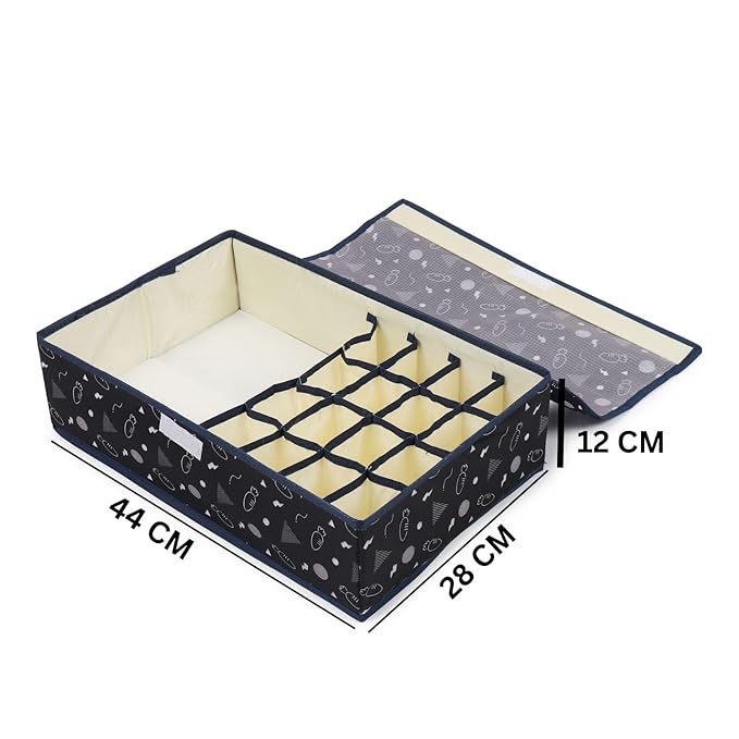 Innerwear Organizer 15+1 Compartment Non-Smell Non Woven (Black Carrot, Rectangular)