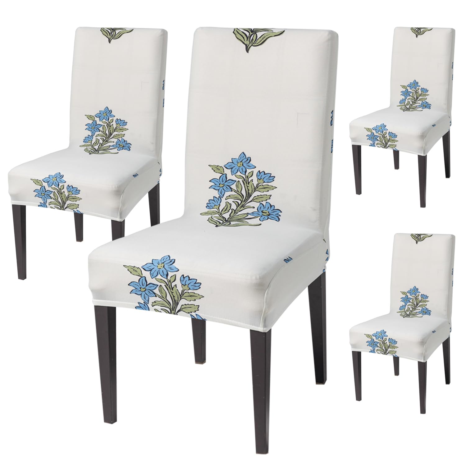 Elastic Chair Cover Stretch Removable Washable (Beige Wildflower)