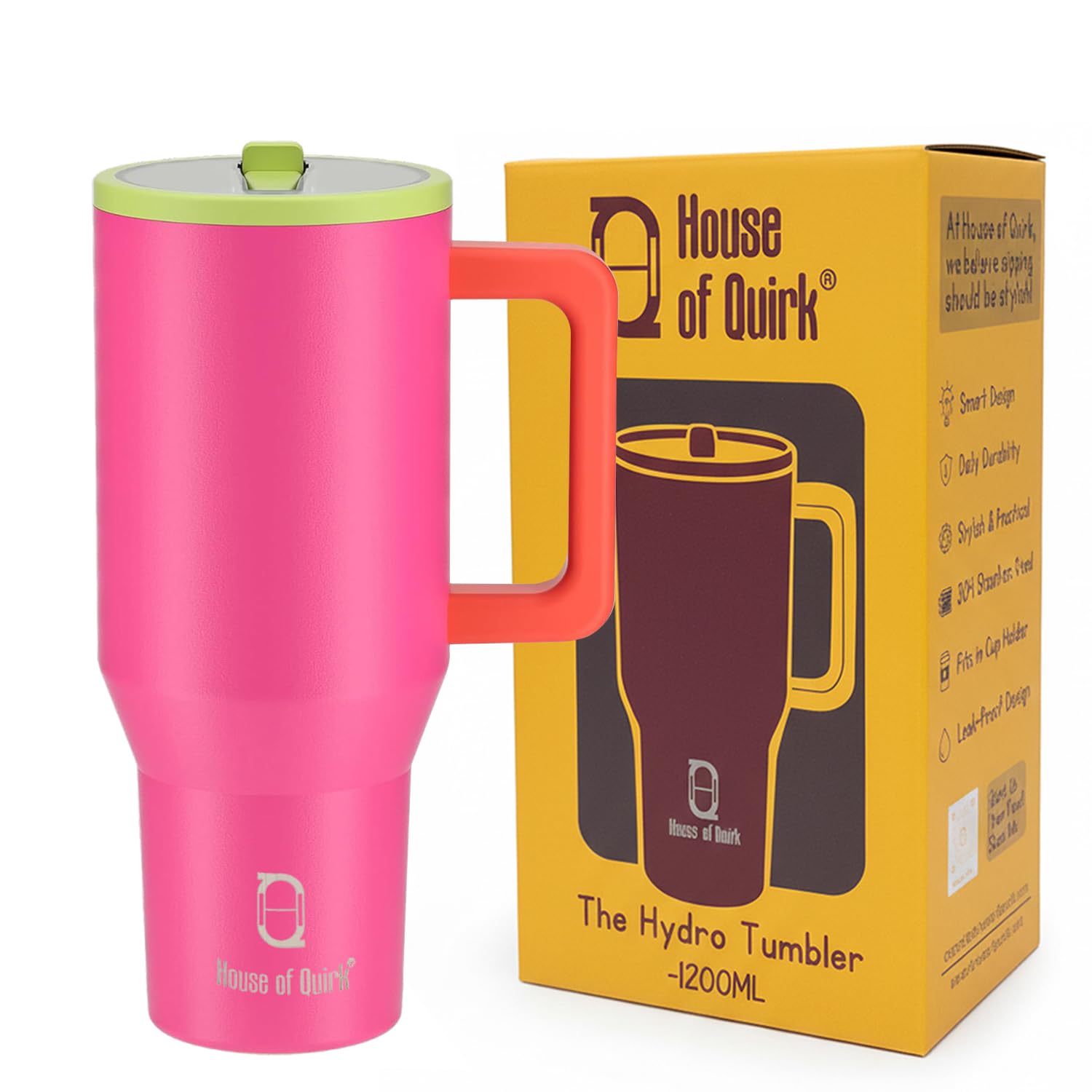 1200ML Tumbler with Handle & Simple Flip Straw