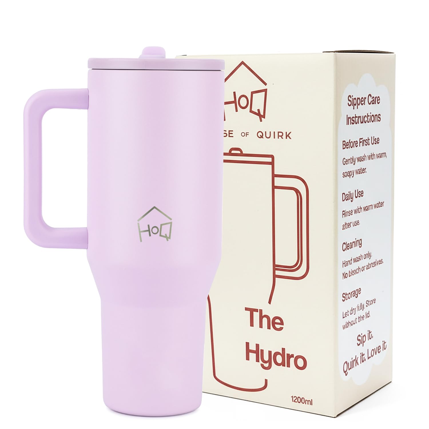 1200ML Tumbler with Handle & Simple Flip Straw