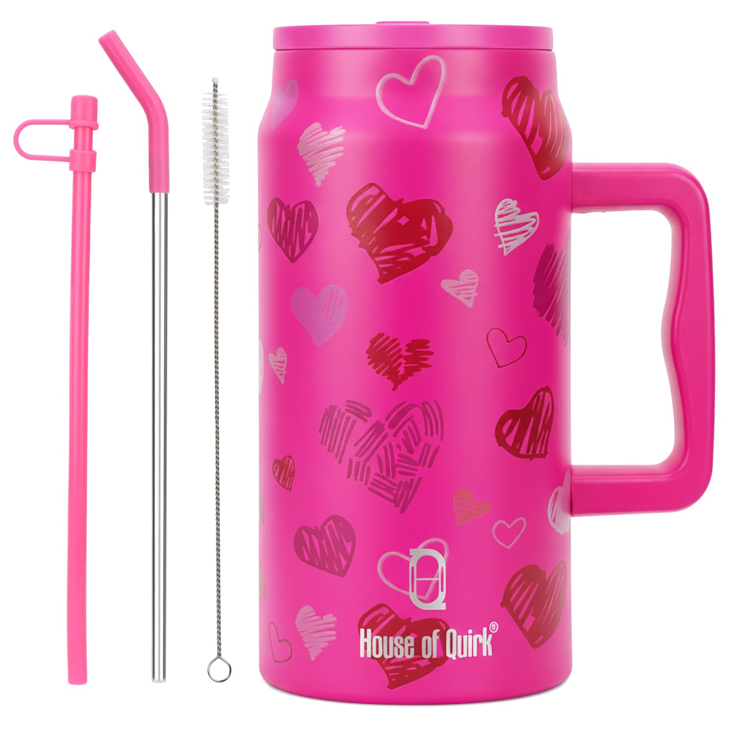 1500ML Mug Tumbler with Handle and Straw Lid (Printed)