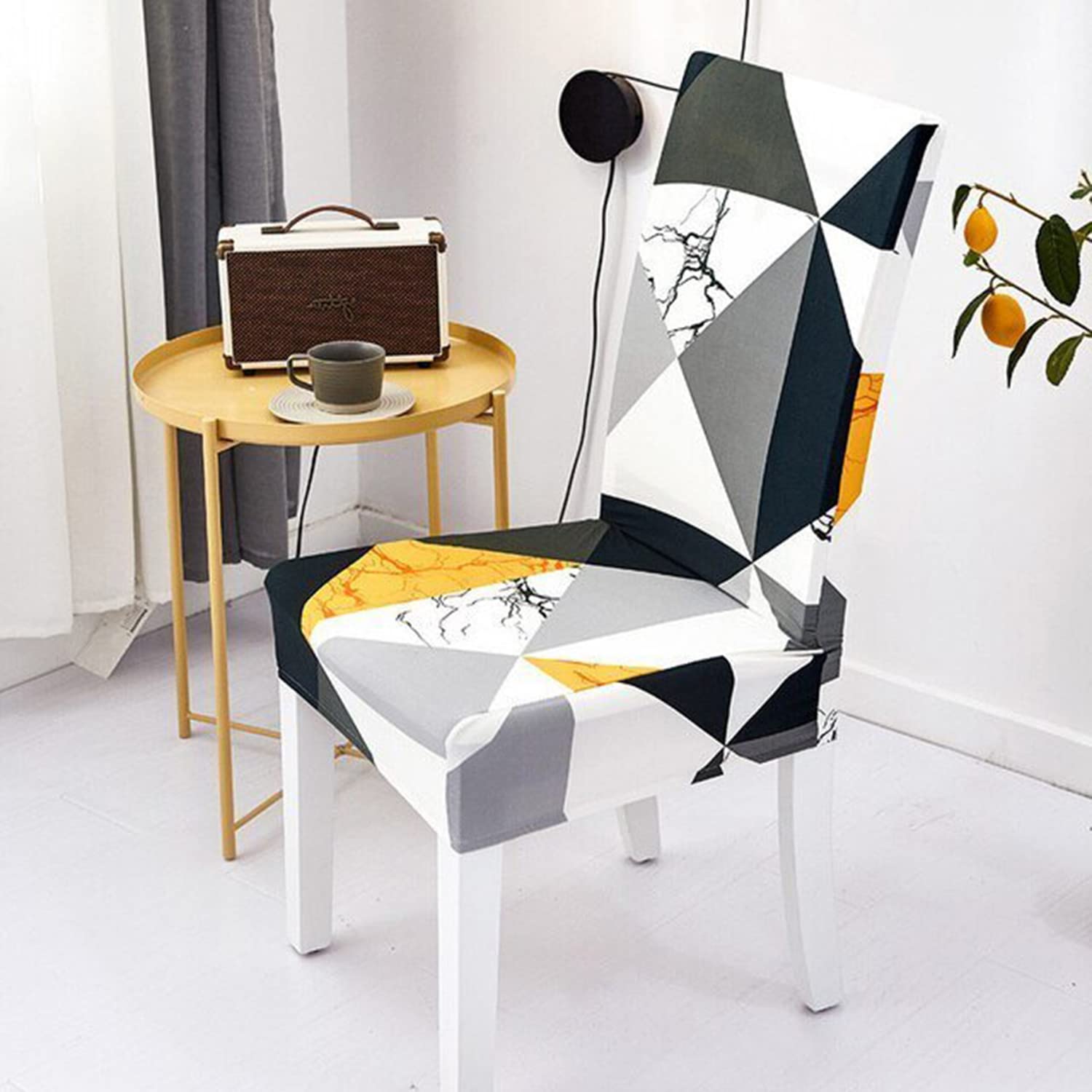 Elastic Chair Cover (Yellow Black Prism)
