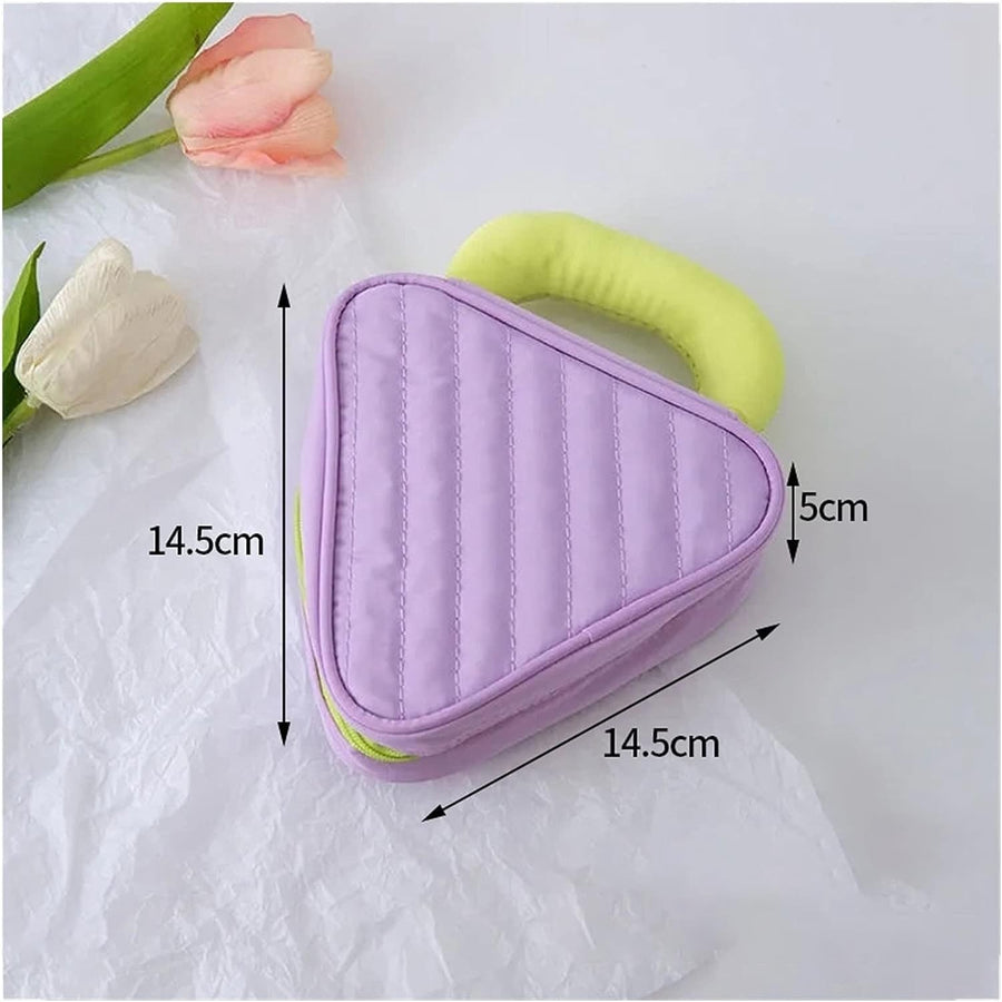 Makeup Organizer Travel Toiletry Bag Macaroon-Colored with Handle