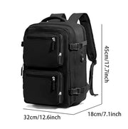 Backpack Man Travel Vacuum Compression With Pump Waterproof & Expandable (15.6", Black)