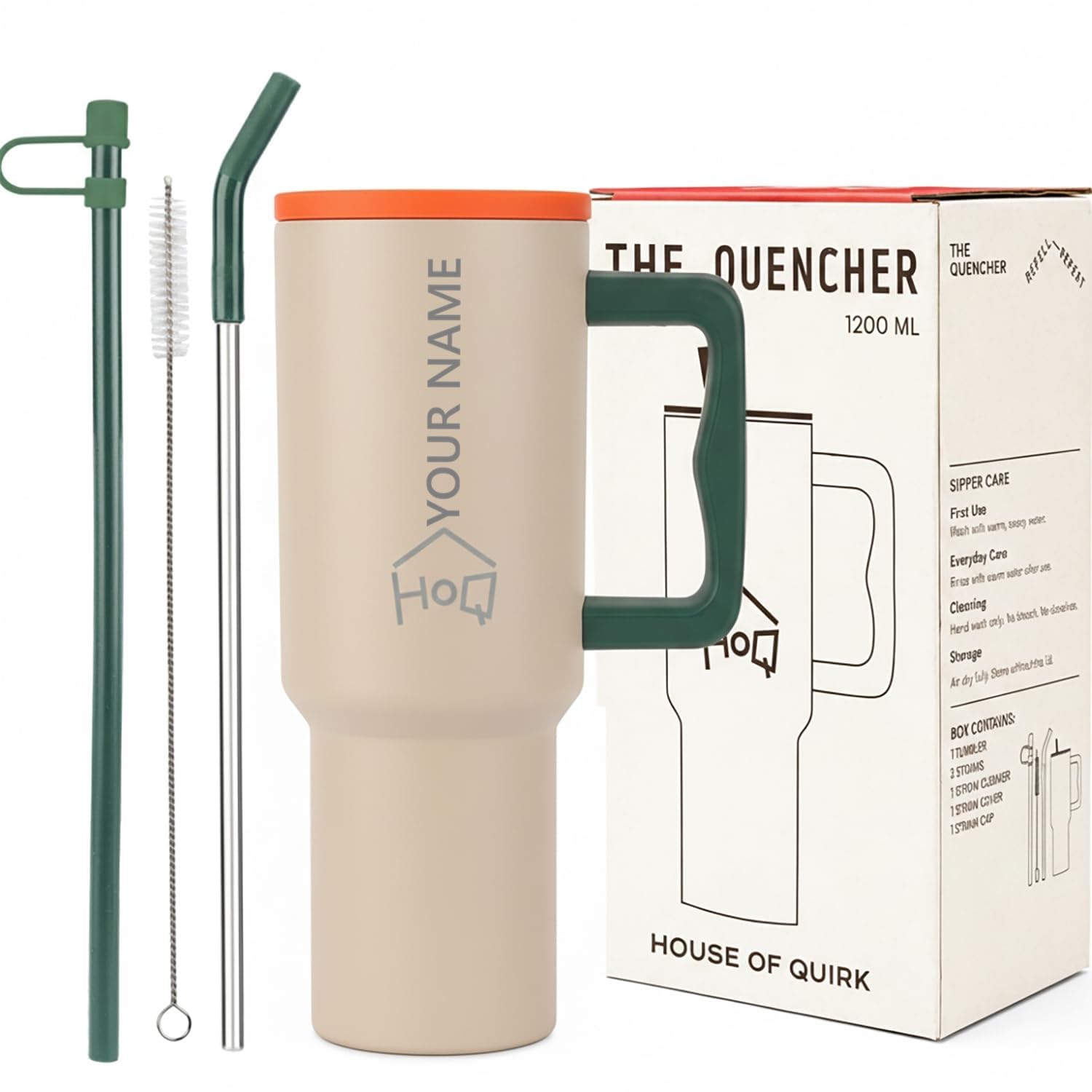 1200ML Custom Name Tumbler – Personalized Stainless Steel Vacuum Tumbler (Non-Returnable & Non-Replaceable)