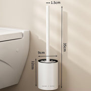 Toilet Brush with Aluminum Handle & Holder Plastic Bristles Wall Mounted