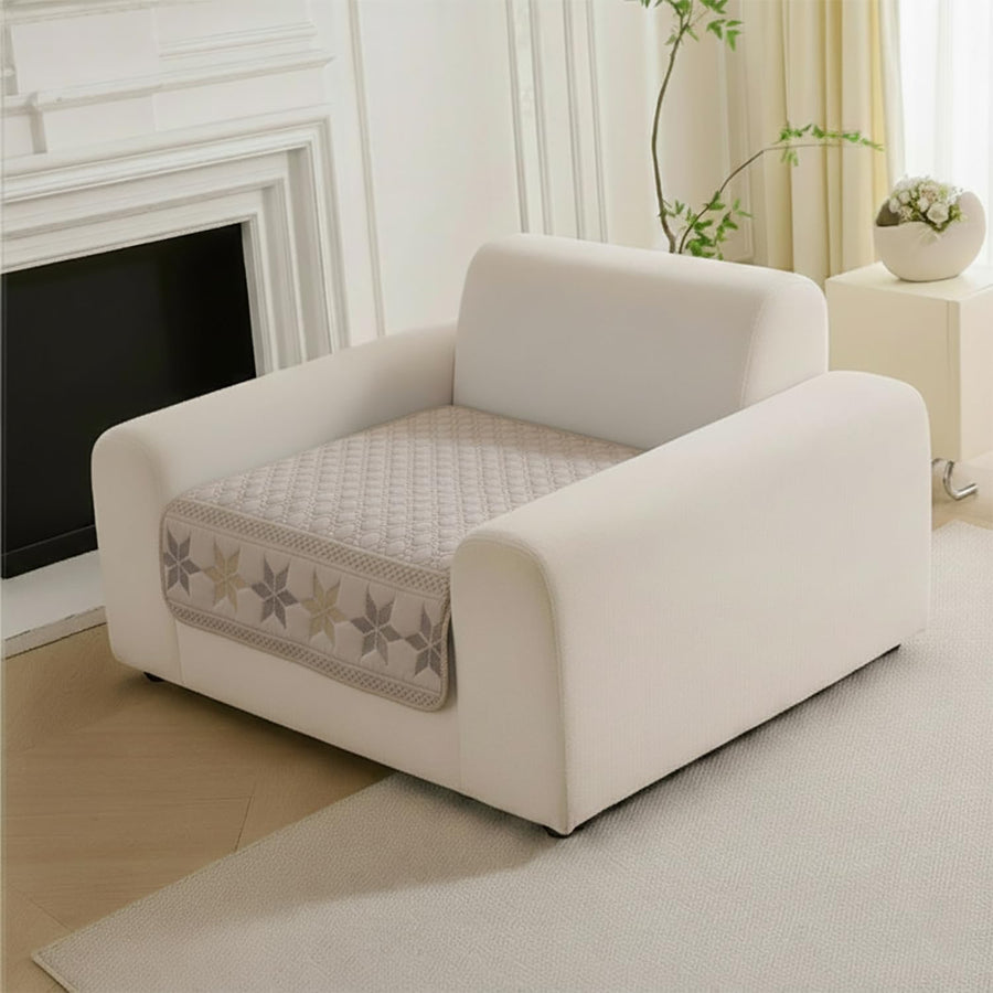Glacier Series Quilted Sofa Cover – Soft, non-slip & washable furniture protector- Walnut