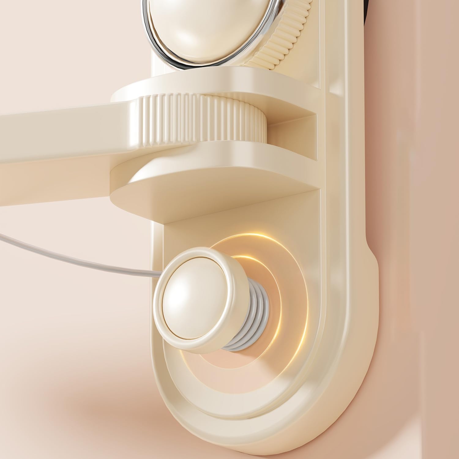 Suction Cup Camera Bracket Holder Retractable Punch-Free Wall Mount (Cream)