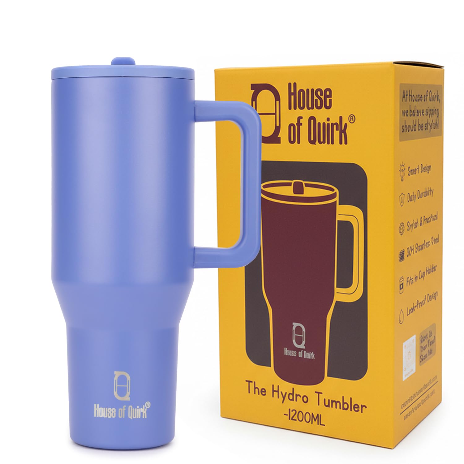 1200ML Tumbler with Handle & Simple Flip Straw