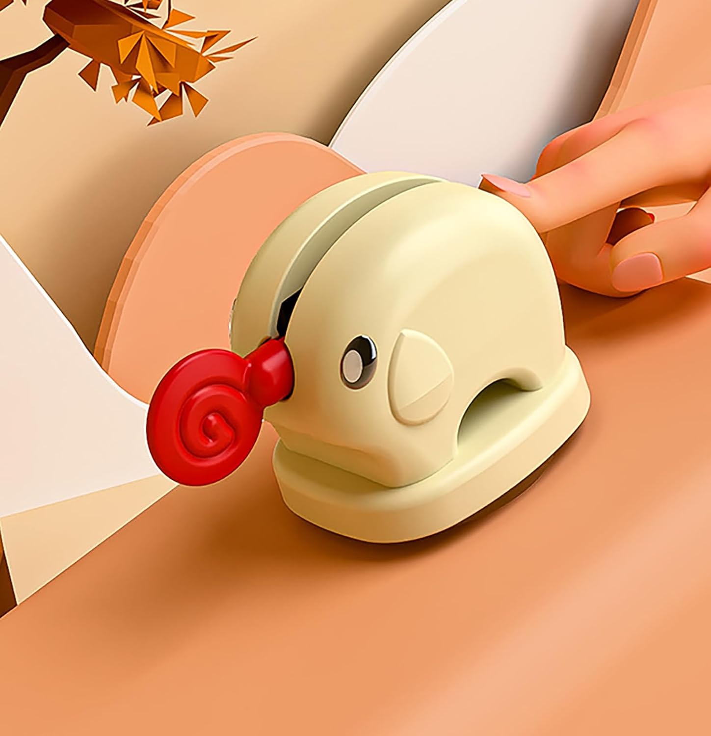 2pcs Elephant Toothpaste Squeezer & Holder – Cute, Kid-Friendly Tube Dispenser (Beige)