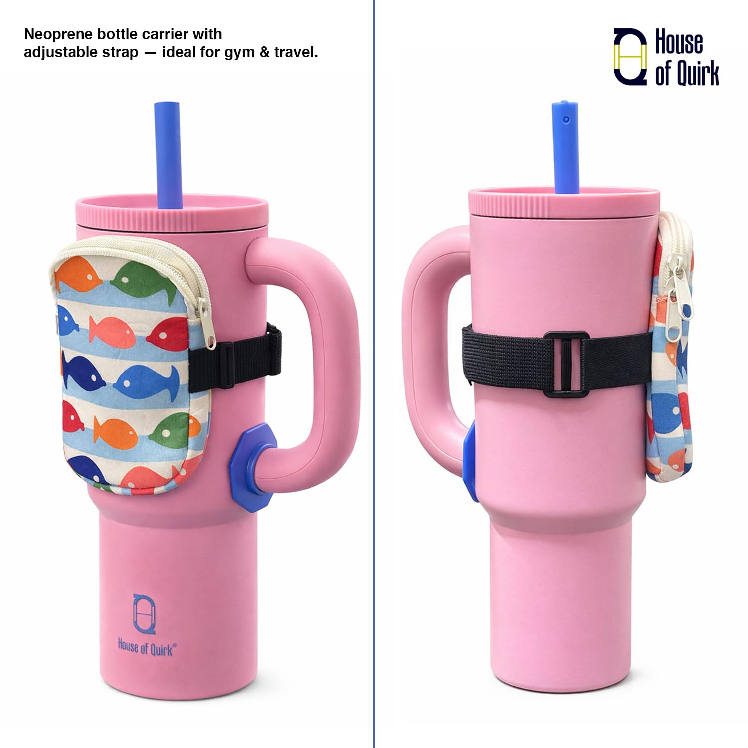 Water Bottle Carrier Bag for Cards, Key 40/30 oz Tumbler  (Tumbler Not Included)