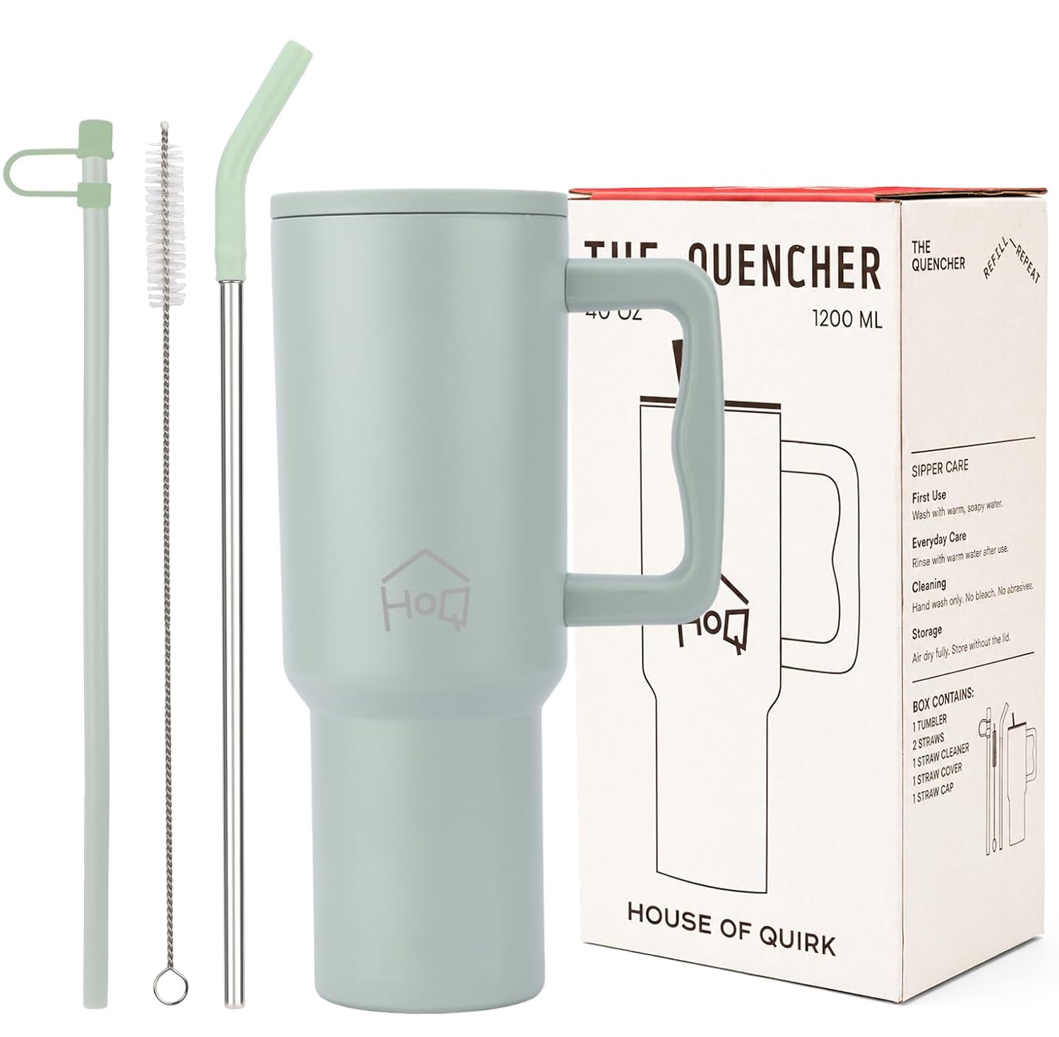 Stainless Steel Vacuum Tumbler with Straw and Lid & Handle - (1200 ML)