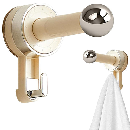 Adjustable Heavy-Duty Wall Suction Hook Waterproof No-Drill Bathroom Hook  (Cream)