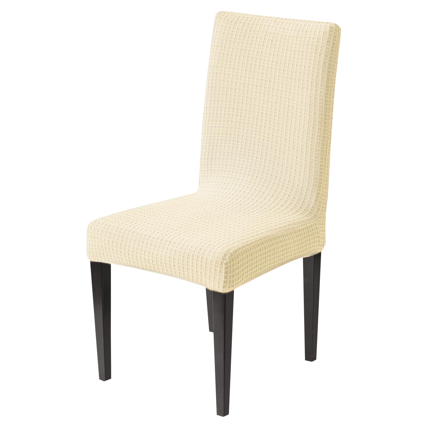 Decorative Dining Chair Cover – 220 GSM Stretch Jacquard Fabric (Beige)