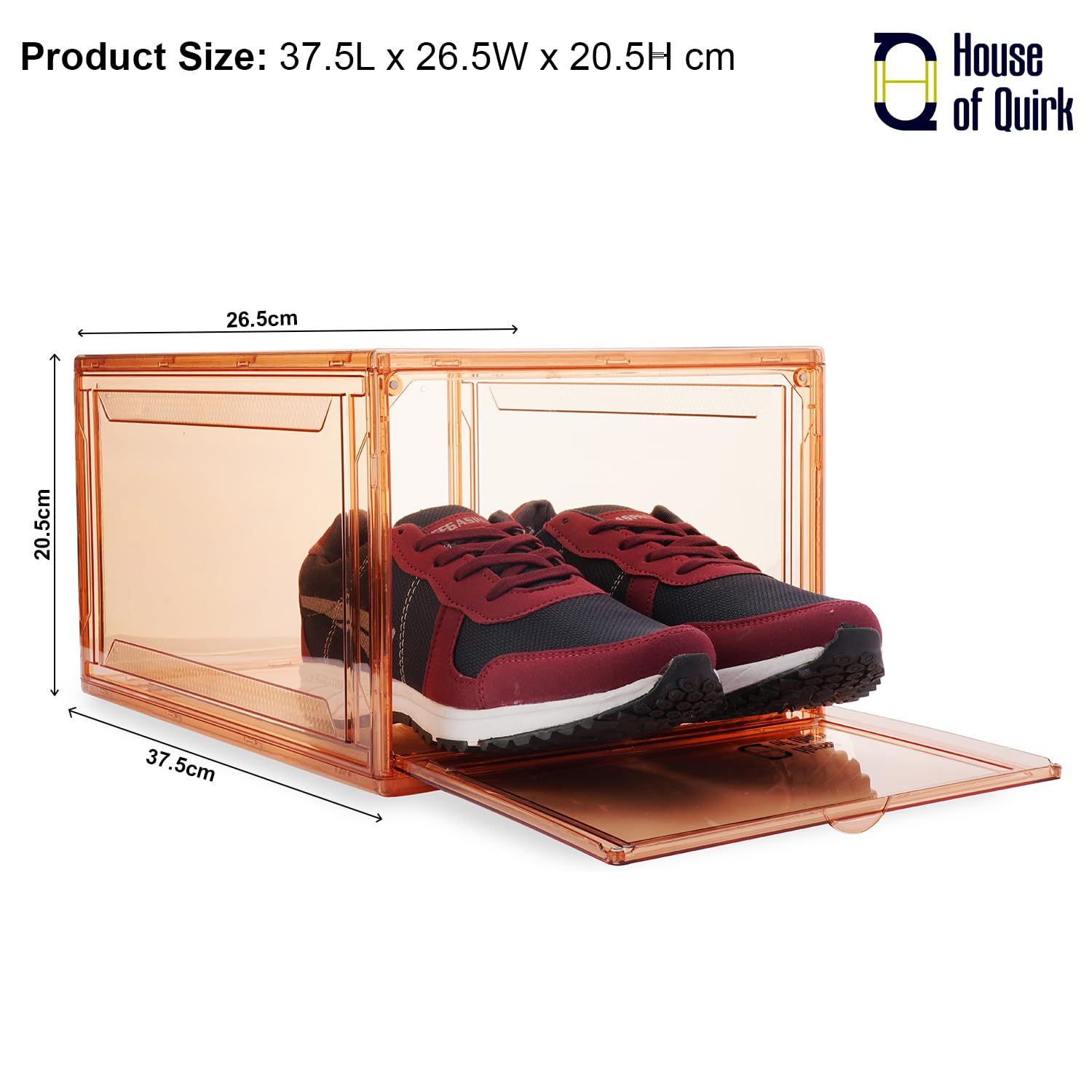 Shoe Organizer, Shoe Storage Boxes with Magnetic Door (Red)