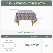 Rectangle Printed Tablecloth Cotton Linen (183x137 cm)