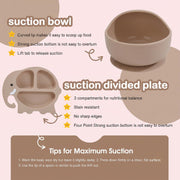 9 Pcs Silicone Feeding Set for Babies | Airplane Divided Plate