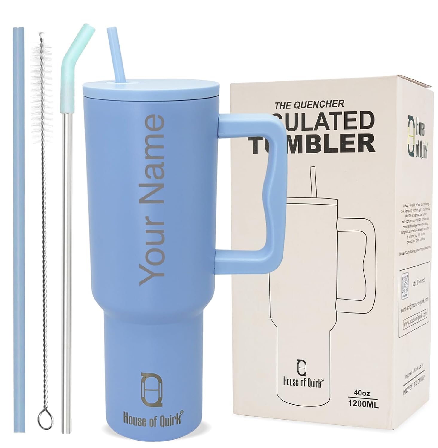 1200ML Custom Name – Personalized Stainless-Steel Vacuum Insulated Tumbler(Non-Returnable & Non-Replaceable)