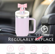 Set of 3 Silicone Straw Covers Cap 10mm for Tumbler Straw Multicolor (Tumbler Not Included)