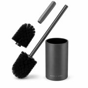 Toilet Brush with Aluminum Handle & Holder Plastic Bristles Wall Mounted