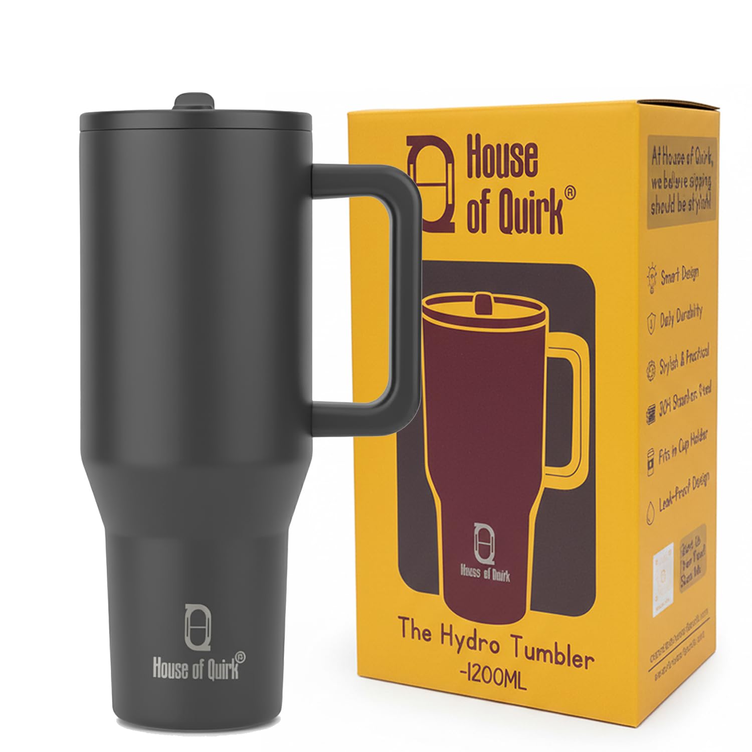 1200ML Tumbler with Handle & Simple Flip Straw