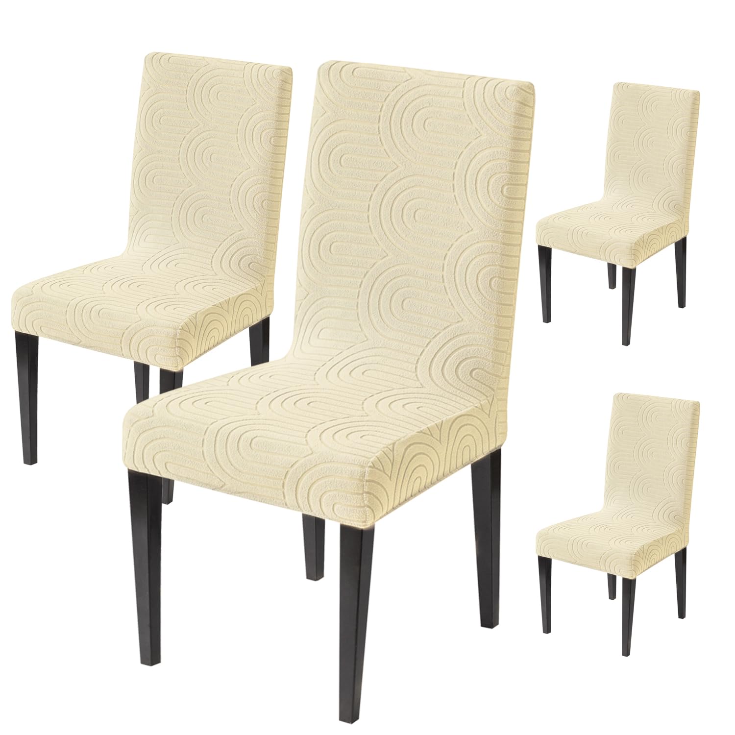 Premium Stretch Chair Cover – 220 GSM Jacquard Fabric (Beige)