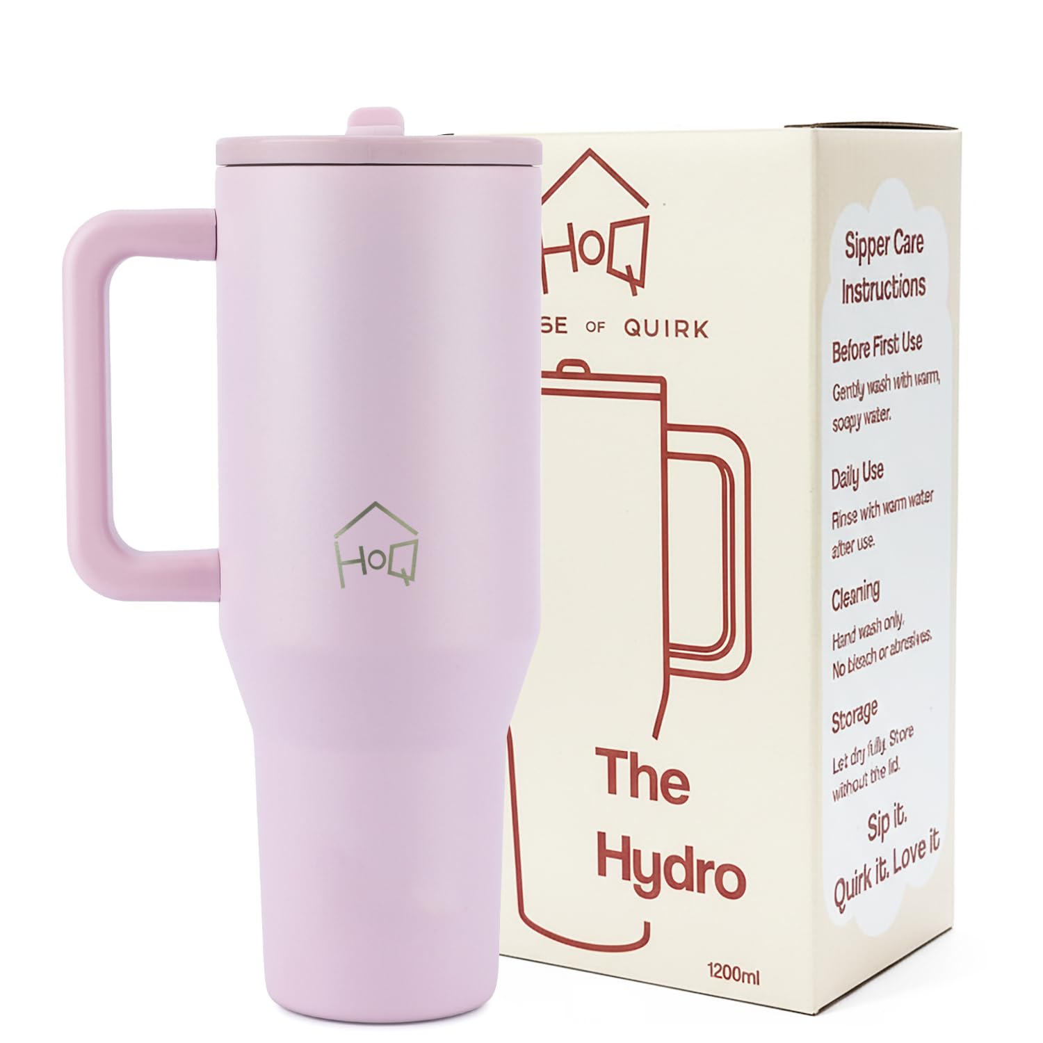 1200ML Tumbler with Handle & Simple Flip Straw
