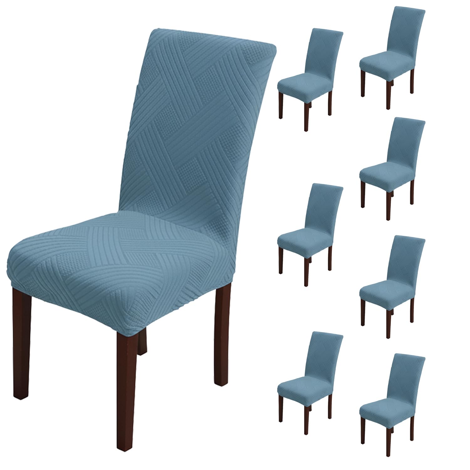 Universal Fit Elegant Jacquard Chair Cover – 220 GSM Stretch Fabric (Light Blue)