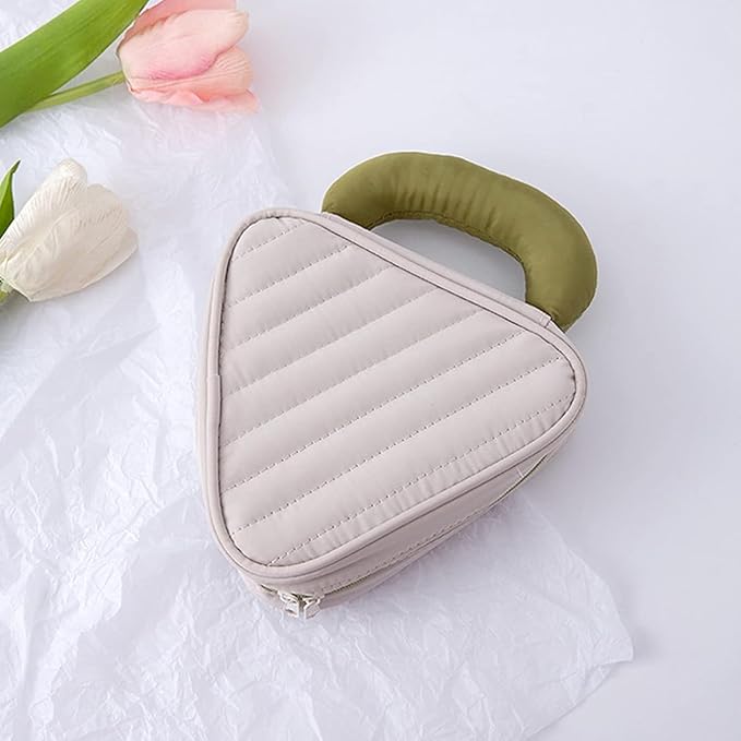 Makeup Organizer Travel Toiletry Bag Macaroon-Colored with Handle