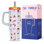 1200ML Stainless Steel Tumbler with Handle & Pop-Up Lid (Printed)