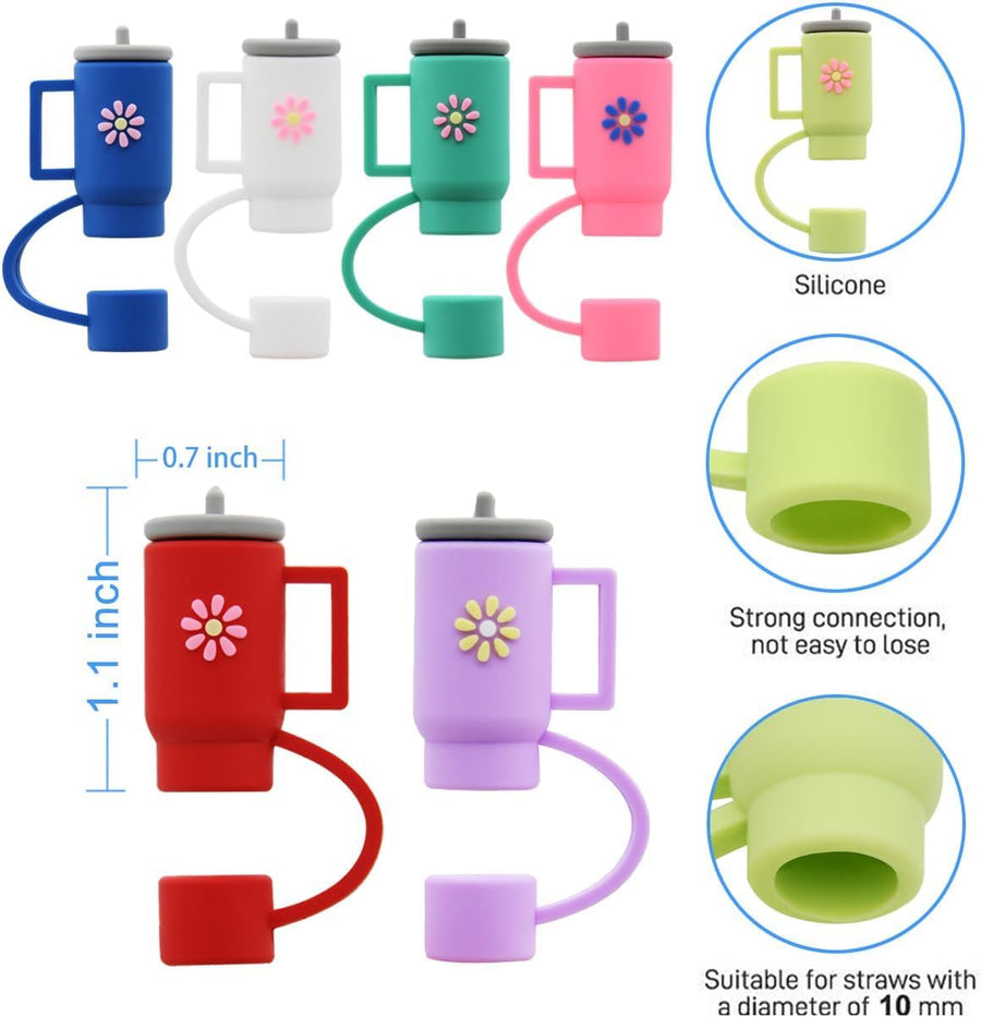 3PCS Silicone Straw Covers Cap Compatible with Stanley 10mm (Tumbler Not Included)
