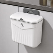 7L Hanging Kitchen Trash Can with Lid, Wall Mounted & Cabinet Door Waste Bin
