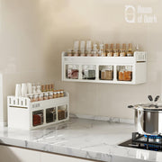 4 Slot Condiment Rack Holder, Wall Mounted & Countertops Organizer