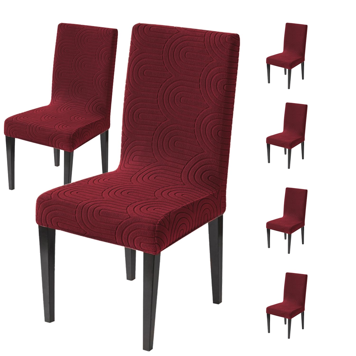 Premium Stretch Chair Cover – 220 GSM Jacquard Fabric (Maroon)