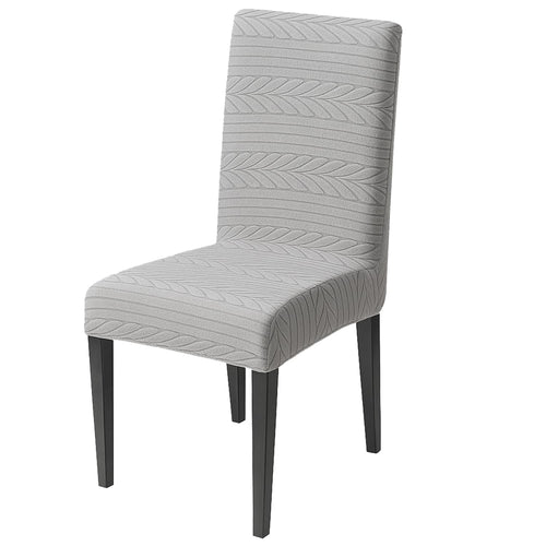 Flexible Stretch Dining Chair Cover 220 GSM Jacquard Fabric Universal Fit (Grey)