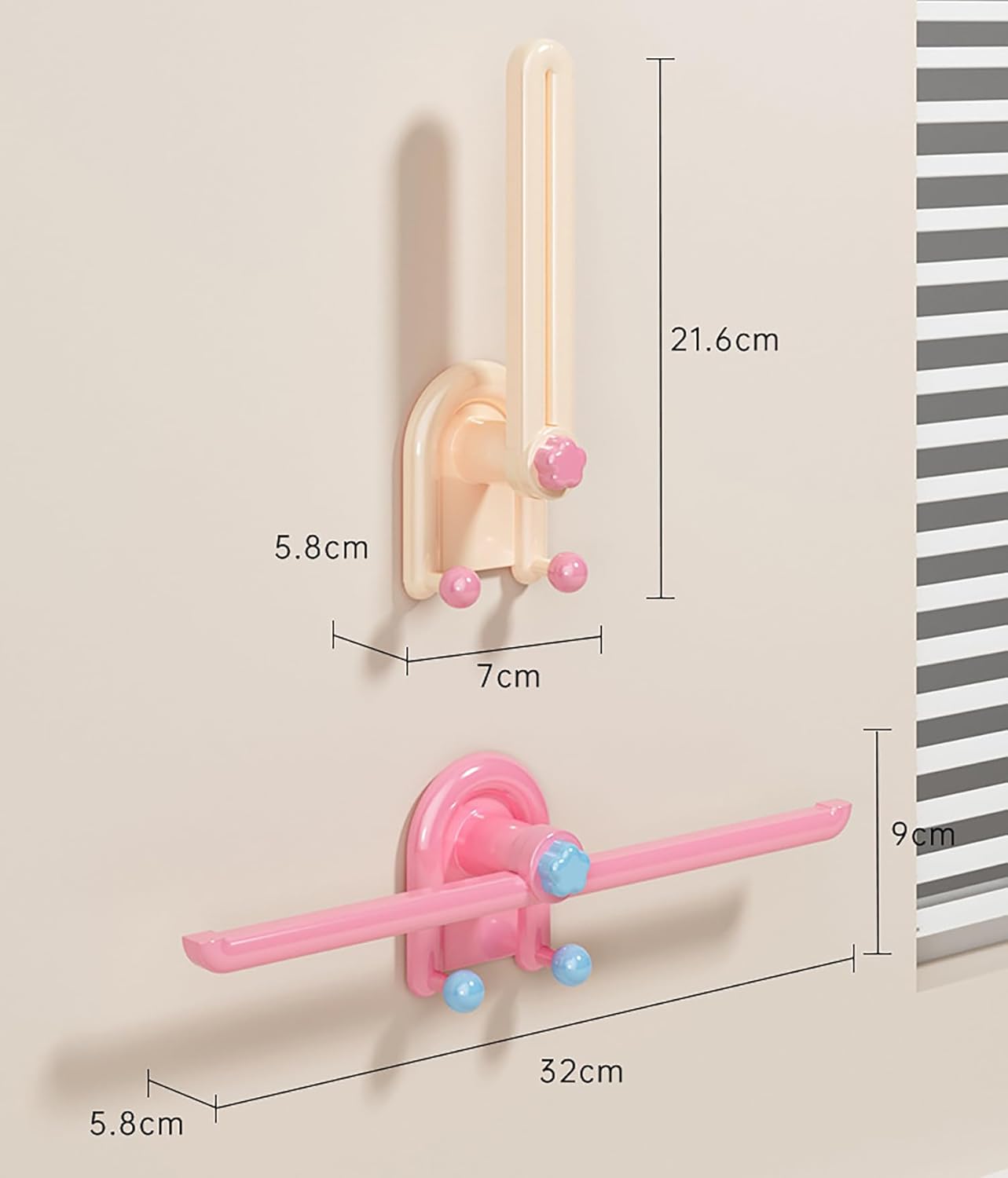 L-Shaped Hair Accessory Storage Rack | Wall-Mounted Hair Tie, Headband & Scrunchie Organizer