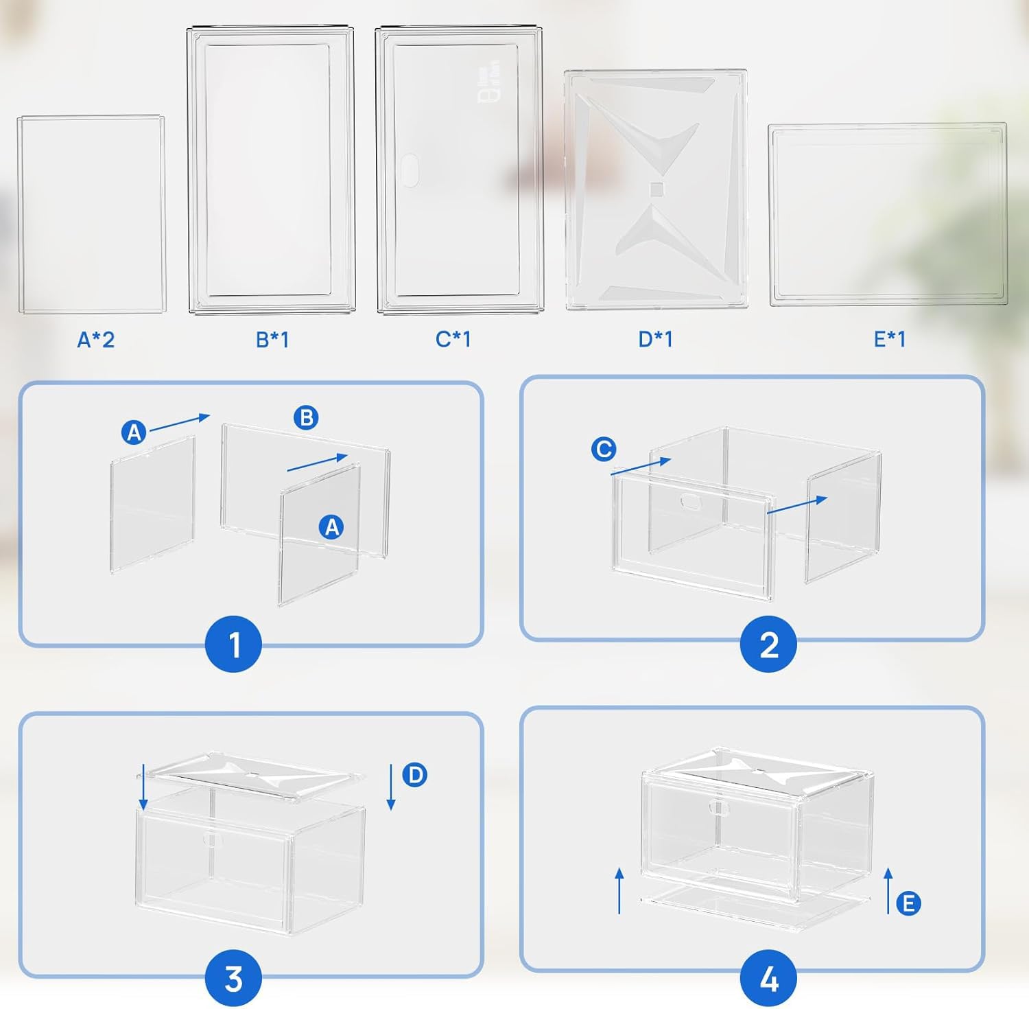 Shoe Storage Organizer Boxes White