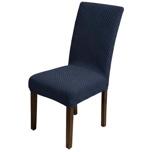 Elegant Jacquard Chair Cover – 220 GSM Stretch Fabric (NavyBlue)