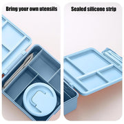 Dinosaur Print Bento Lunch Box, 1800ml with 300ml Removable Bowl
