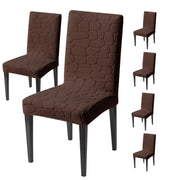 Premium Stretch Dining Chair Covers – 220 GSM Thick Jacquard Fabric- Brown