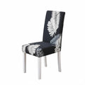 House of Quirk Elastic Chair Cover Stretch Removable Washable (Black Fern)