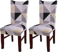 Printed Chair Cover - Beige Black Prism