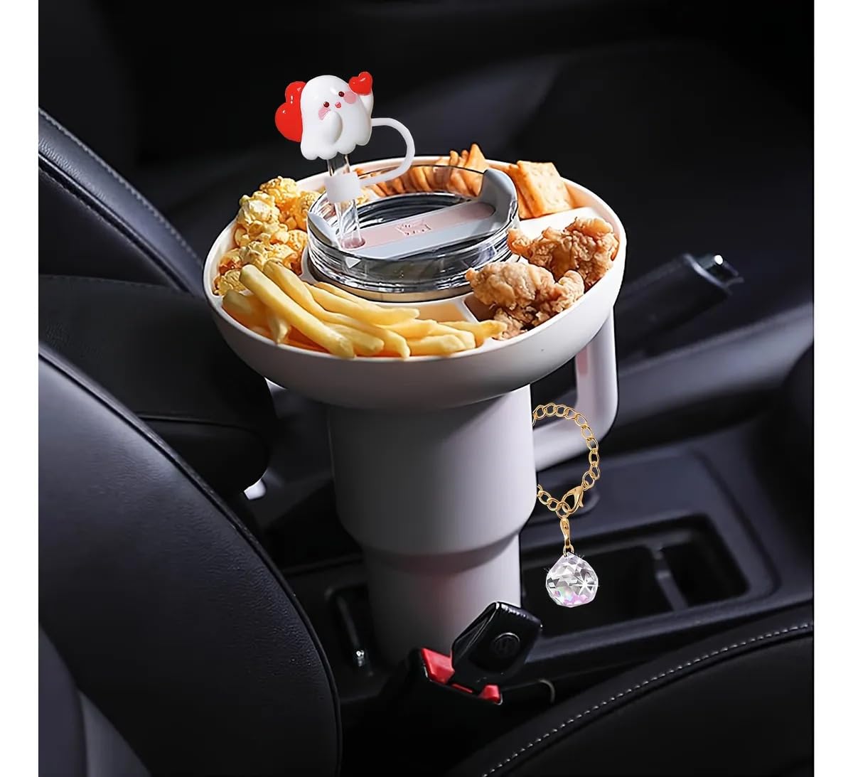 5Pcs Plastic Snack Bowl & Silicone Cup Boot Set for 40oz Tumbler with Handle( Tumbler Not Inclued)