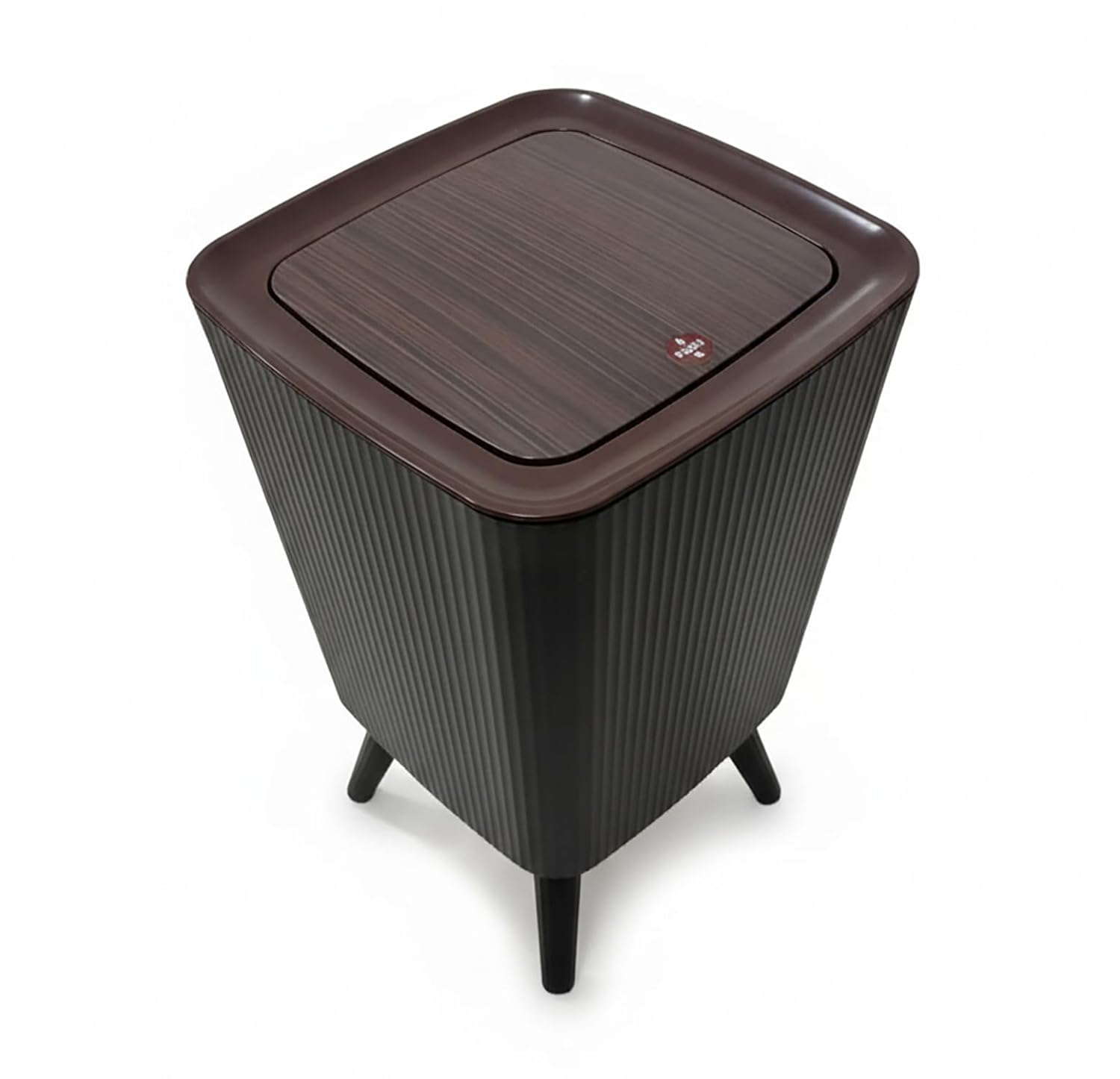 9L Bathroom Trash Can with Lid – Modern Nordic Small Garbage Bin (Black)