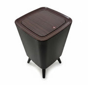 9L Bathroom Trash Can with Lid – Modern Nordic Small Garbage Bin (Black)